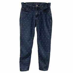 NYDJ Anchor Print Ankle Cropped Jeans - Size 0P